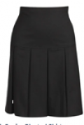 black pleated skirt